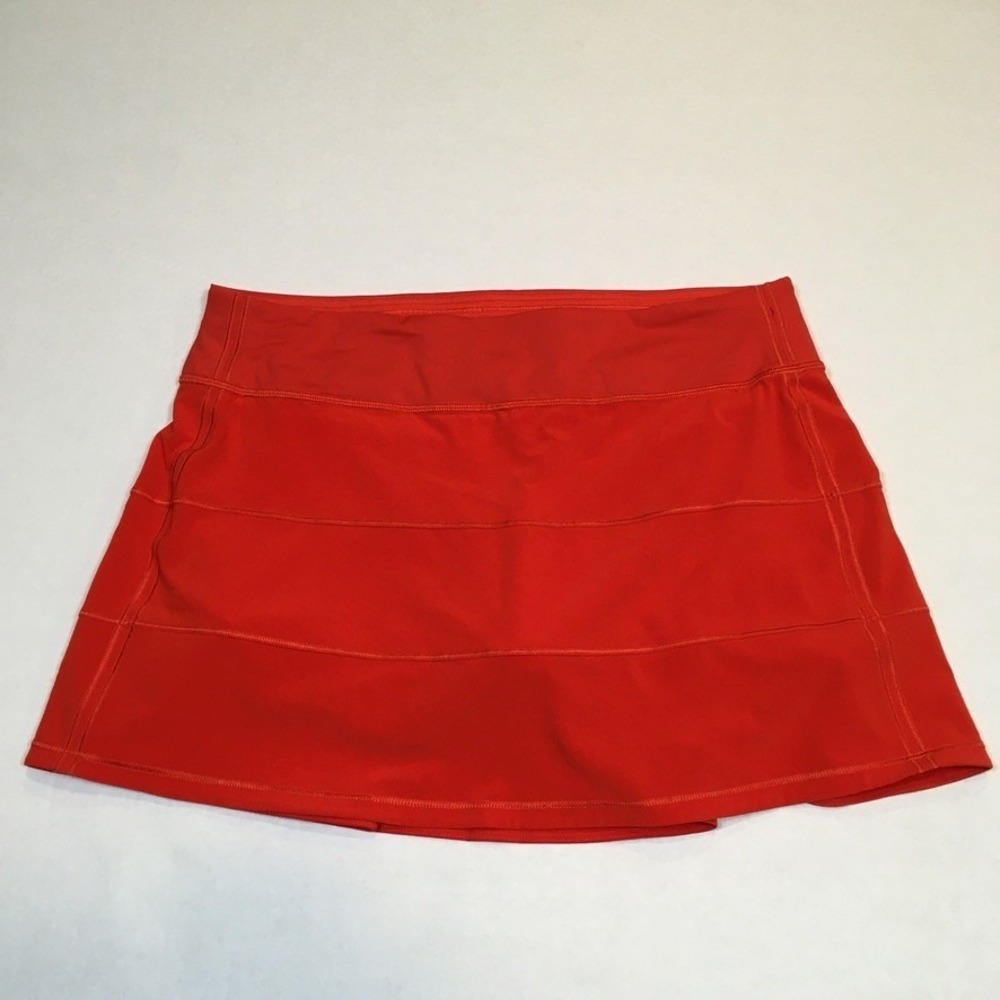 Lululemon Pace Rival Skirt Skort Sz 10 Red Pickleball Tennis Golf Running - Picture 6 of 14